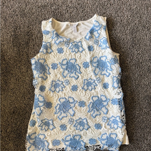 Charter Club White and Cream Tank Top Blouse - Picture 1 of 12